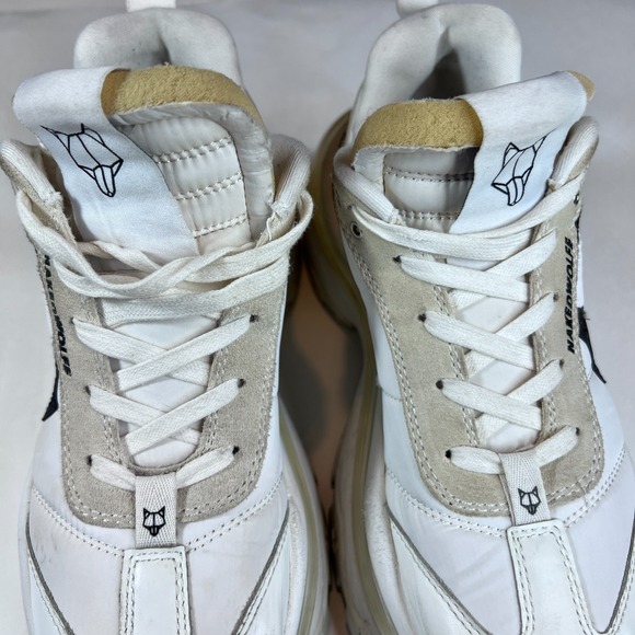Naked Wolfe Platform Sneakers White Cream Chunky Trainer Shoe Style Fighter US 9